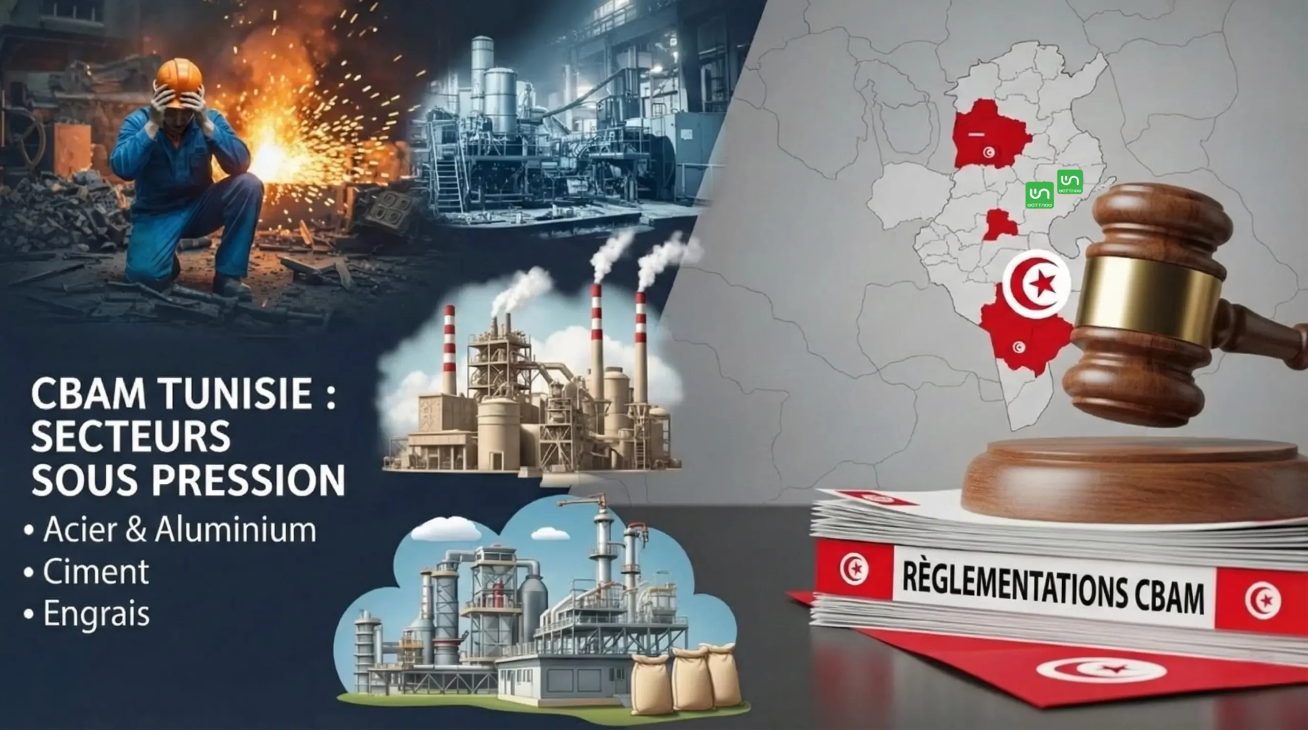 CBAM Tunisie - Secteurs industriels sous pression : ciment, sidérurgie, chimie