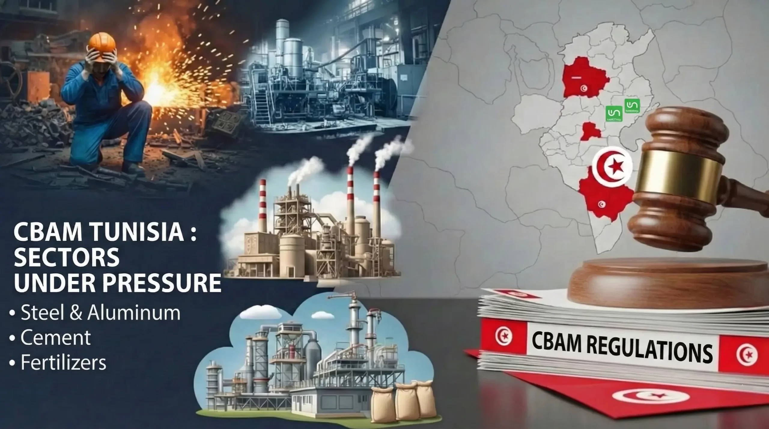 CBAM Tunisia - Industrial sectors under pressure: cement, steel, chemicals
